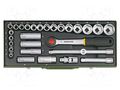 Wrench-set; socket spanner; Chrom-vanadium steel; 29pcs. PROXXON PRN23000