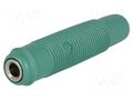 Connector: 4mm banana; socket; 16A; 60VDC; green; nickel plated HIRSCHMANN T&M KUN30GN