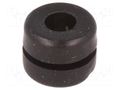 Grommet; Ømount.hole: 6mm; Øhole: 4mm; PVC; black; -30÷60°C; UL94V-2 HELLERMANNTYTON HV1212