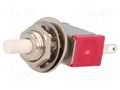 Switch: push-button; Pos: 2; SPDT; 1A/125VAC; 1A/28VDC; ON-(ON) IC SWITCHES IC1507P1B10M1QE