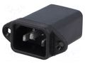 Connector: AC supply; socket; male; 2A; 250VAC; C14 (E); IEC 60320 FILTERCON FW412-2