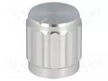 Knob; with pointer; aluminium,thermoplastic; Øshaft: 6mm; silver SR PASSIVES GS6M-15X16