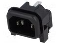 Connector: AC supply; socket; male; 10A; 250VAC; C14 (E); GSP2; IP40 SCHURTER GSP2.9113.13