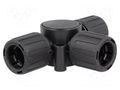 T-connector; polyamide; HelaGuard; IP66; socket 16 x3; black HELLERMANNTYTON HG16-T