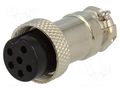 Connector: microphone; plug; female; PIN: 6; for cable; straight CLIFF FC684216