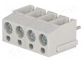 PCB terminal block; angled 90°; 5mm; ways: 4; on PCBs; 2.5mm2; 16A NINIGI TB-5.0-P-4P1/GY