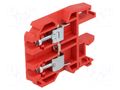 Splice terminal: rail; 32A; 500V; screw terminal; red; polyamide SIMET SI-301C