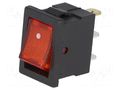 ROCKER; SPST; Pos: 2; ON-OFF; 3A/250VAC; red; neon lamp; 35mΩ NINIGI RSSM101A2C2RD