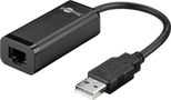 USB 2.0 Fast Ethernet Network Converter, Black, 0.1 m - for connecting a PC/MAC to an Ethernet network via the USB port 38527