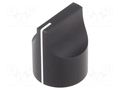 Knob; with pointer; aluminium; Øshaft: 6mm; Ø22x27mm; black SR PASSIVES GC6.0-22X27