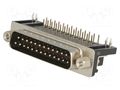 Connector: D-Sub; PIN: 25; socket; male; angled 90°; THT; UNC 4-40 CONNFLY DHP9-25M