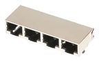 RJ45 CONN, R/A JACK, 8P8C, 4GANG, TH 44560-0004