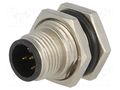 Connector: M12; socket; PIN: 5; male; 60V; IP68; THT; metal; 4A AMPHENOL LTW 12-05PMMP-SF8001