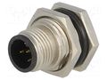 Connector: M12; socket; PIN: 5; male; 60V; IP68; THT; metal; 4A AMPHENOL LTW 12-05PMMP-SF8001