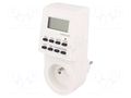 Programmable time switch; Range: 7days; 230VAC; OUT 1: 250VAC/16A ZEXT PC3C
