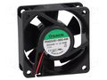 Fan: DC; axial; 24VDC; 60x60x25mm; 61.16m3/h; 44dBA; ball; 26AWG SUNON PE60252B1-A99