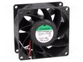 Fan: DC; axial; 24VDC; 80x80x38mm; 143m3/h; 55.2dBA; ball; 18.8mmH2O SUNON PMD2408PMB1A