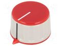 Knob; with pointer; ABS; Øshaft: 6mm; Ø36.7x21.8mm; grey; red SCI RN-110CH-R6.1