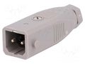 Connector: rectangular; ST; plug; male; PIN: 2; tinned; IP54; 16A HIRSCHMANN STAS-2
