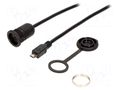 Cable; USB 2.0; USB B micro socket,USB B micro plug; 1.5m; IP65 ENCITECH 1310-1013-03
