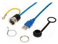 Cable; USB 2.0,with earthing,with cap; USB A socket,USB A plug ENCITECH 1310-0004-02