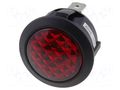 Indicator: with neon lamp; prominent; red; 230VAC; Cutout: Ø20mm SCI R9-92N-02-R