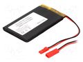 Re-battery: Li-Po; 3.7V; 2500mAh; cables,JST SYR-02T socket CELLEVIA BATTERIES ACCU-LP475085/CL