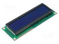 Display: LCD; alphanumeric; STN Negative; 16x2; blue; LED; PIN: 16 RAYSTAR OPTRONICS RC1602E-BIY-ESV