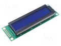 Display: LCD; alphanumeric; STN Negative; 20x2; blue; LED; PIN: 16 RAYSTAR OPTRONICS RC2002A-BIW-ESX