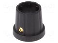 Knob; with flange; plastic; Øshaft: 6.35mm; Ø16.5x19.2mm; black CLIFF K21-6.35S