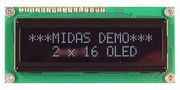 OLED MODULE, COB, 16X2, PARALLEL, 5V MCOB21605G1V-EWS