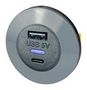 USB CHARGER RCPT, 2PORT, GREY PVPWP-ACFF