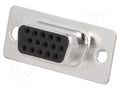 Connector: D-Sub HD; PIN: 15; plug; female; for cable; soldering ENCITECH HDS-15-F-T-B-S
