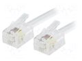 Cable: telephone; RJ11 plug,both sides; 7m; white BQ CABLE TEL-RJ11-WH/07