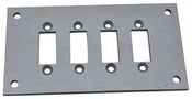 FACE PLATE, 4POS, 85X45X2MM, ALUM FMP-4-SSPF