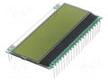 Display: LCD; alphanumeric; STN Positive; 16x2; yellow-green; 1x20 DISPLAY VISIONS EADOGM162E-A