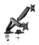 MONITOR ARM, GAS SPRING, DUAL, BLACK MP010433