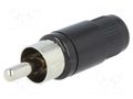 Connector: RCA; plug; male; straight; soldering; black; for cable LUMBERG STO1B