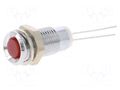 Indicator: LED; prominent; red; Ø8mm; for PCB; brass; ØLED: 5mm MENTOR M.5030R