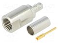 Connector: FME; plug; male; straight; crimped; for cable; 50Ω AMPHENOL RF FME1121A3NT3G150