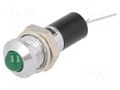Indicator: LED; prominent; green; 24VDC; Ø8mm; for PCB; brass MENTOR 2693.8381