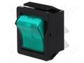ROCKER; DPST; Pos: 2; ON-OFF; 16A/250VAC; green; neon lamp; 1350 BULGIN AE-C1353VQNAC