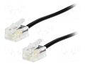 Cable: telephone; RJ11 plug,both sides; 20m; black BQ CABLE TEL-RJ11-BK/20
