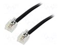 Cable: telephone; RJ11 plug,both sides; 10m; black BQ CABLE TEL-RJ11-BK/10
