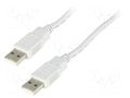 Cable; USB 2.0; USB A plug,both sides; 5m; light grey BQ CABLE BQC-USB2AA/5