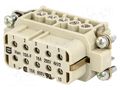 Connector: HDC; contact insert; female; 16A; 250V; Han® A; PIN: 10 HARTING 09200102812
