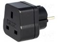 Transition: adapter; 2P+PE; 230VAC; 13A; black; PIN: 3 Hugo Brennenstuhl GmbH & Co 1508530