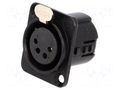 Connector: XLR; socket; female; 10A; 50V; PIN: 4; straight; soldering DELTRON 718-0400
