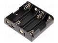 Holder; AA,R6; Batt.no: 4; for PCB; black COMF BH-341-1P