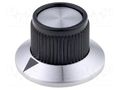 Knob; with flange; plastic; Øshaft: 6.35mm; Ø15.2x14.2mm SCI RN-117B